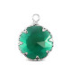 Crystal glass charm 13mm Classic green-silver